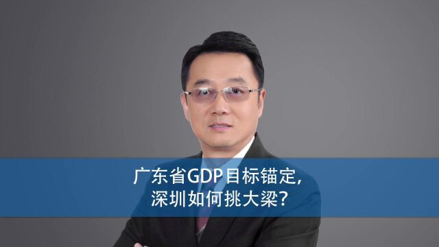 广东全省GDP目标锚定,深圳如何挑大梁?