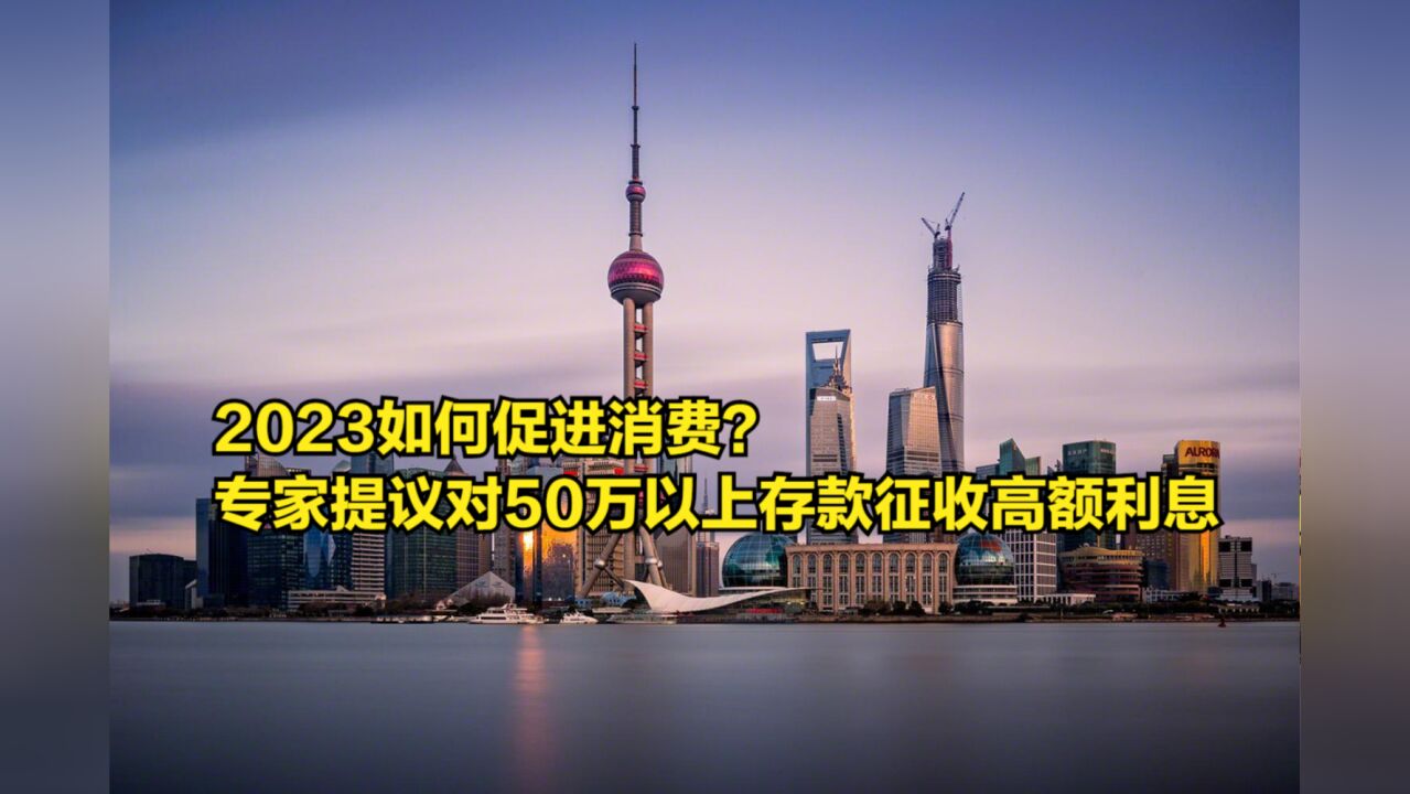 2023如何促进消费?专家提议对50万以上存款征收高额利息费