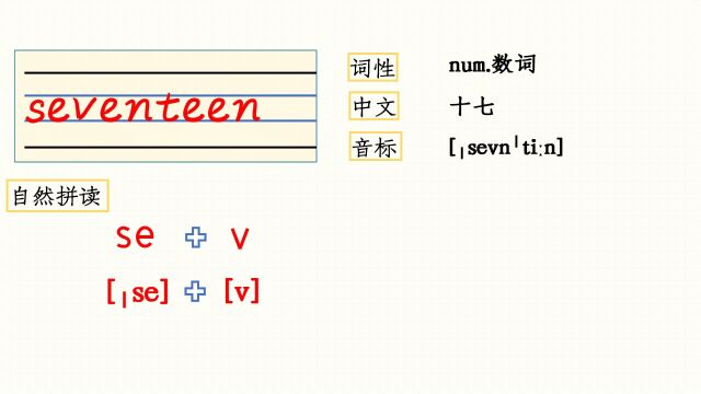 自然拼读:seventeen