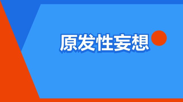 “原发性妄想”是什么意思?