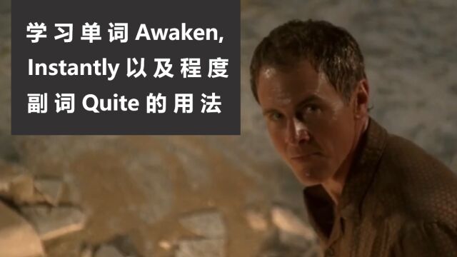 学习单词⠁waken,Instantly 以及程度副词 Quite 的用法