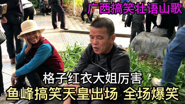 鱼峰搞笑天皇出场 全场爆笑,格子红衣大姐厉害广西搞笑壮语山歌