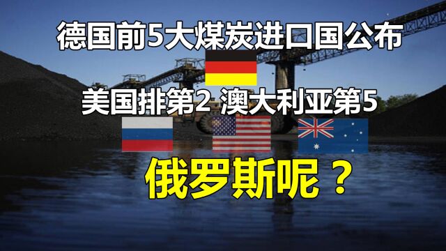 德国前5大煤炭进口国公布:美国排第2,澳大利亚第5,俄罗斯呢?