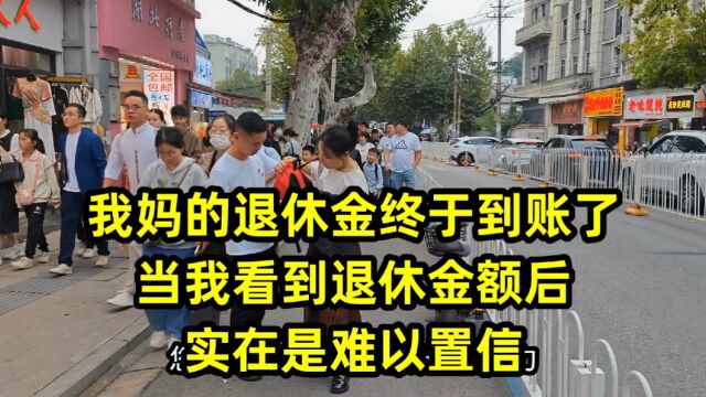 我妈的退休金终于到账了,当我看到退休金额后,实在是难以置信