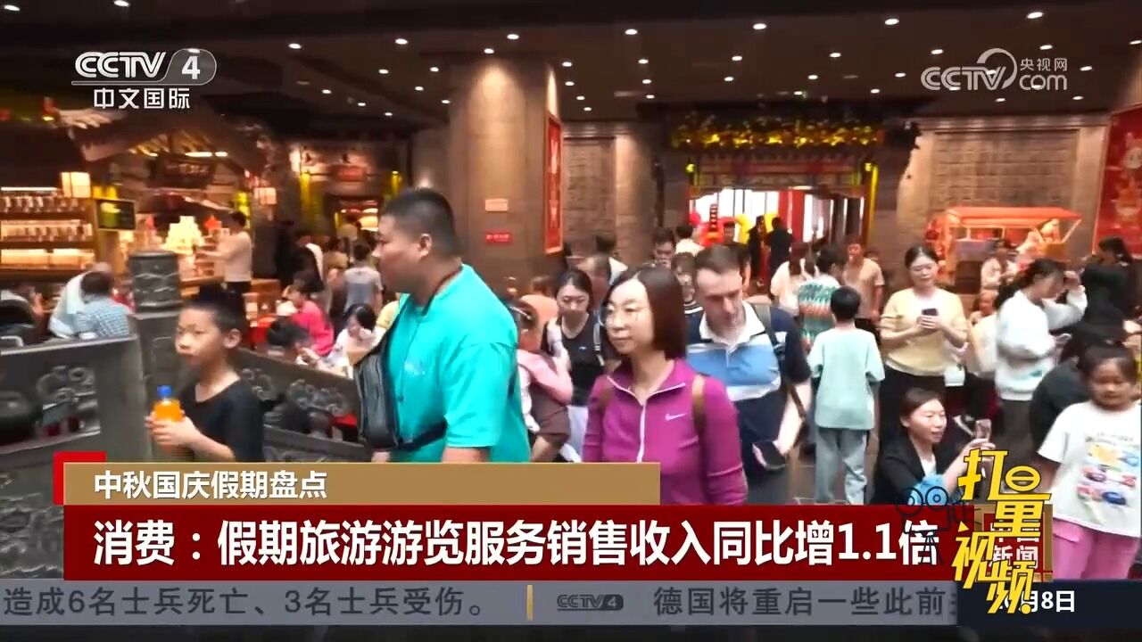 消费:中秋国庆假期旅游游览服务销售收入同比增1.1倍