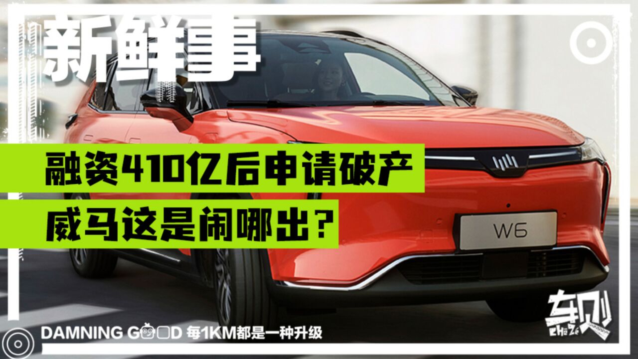 融资410亿后申请破产!威马汽车这是闹哪出?