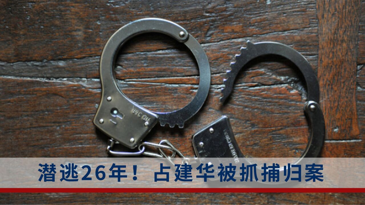 潜逃26年!职务犯罪外逃人员占建华被抓,曾涉嫌职务侵占罪