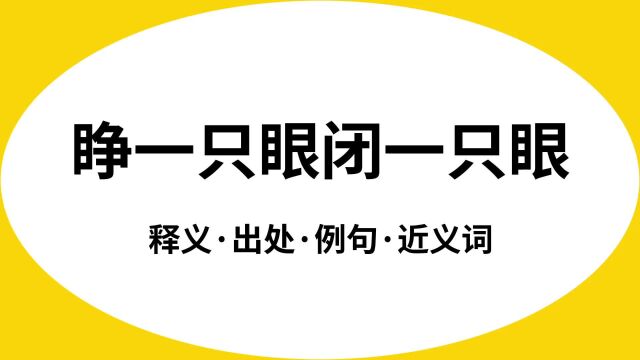 “睁一只眼闭一只眼”是什么意思?