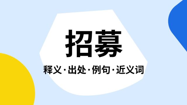 “招募”是什么意思?