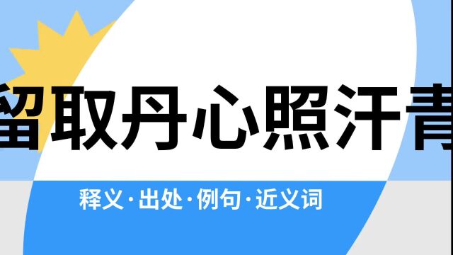 “留取丹心照汗青”是什么意思?