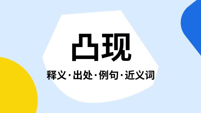 “凸现”是什么意思?