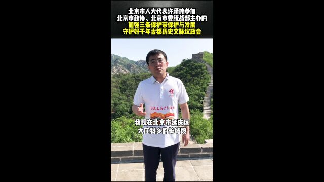 北京市人大代表许泽玮参加北京市政协、北京市委统战部主办的加强三条保护带保护与发展,守护好千年古都历史文脉议政会