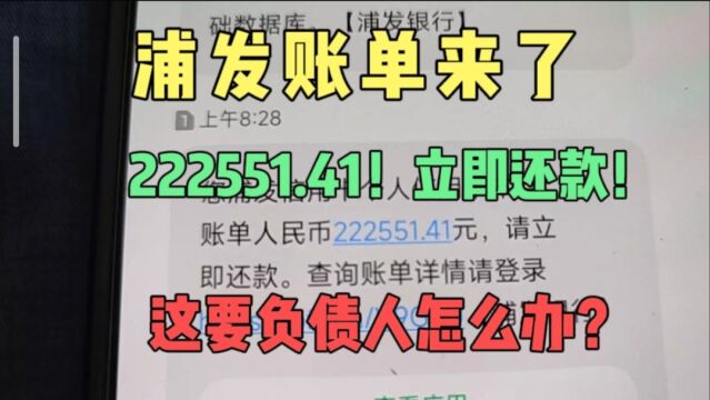 22万多!6位数的浦发账单来了.每个月罚息这么多,这谁能顶得住