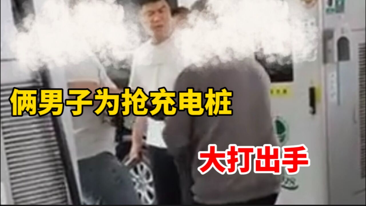 江苏一服务区俩男子为抢充电桩大打出手