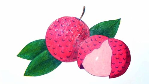 彩铅画，怎样绘画荔枝