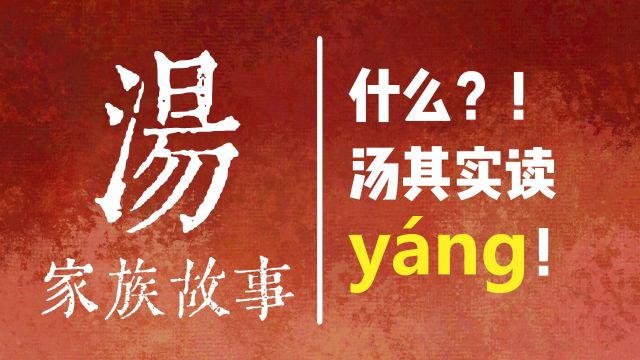 【汤】家人!集合!汤原来竟然是读 y㡮g?!【中华姓氏】012 汤姓篇