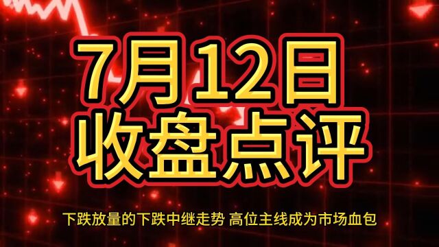 7月12日 收盘点评