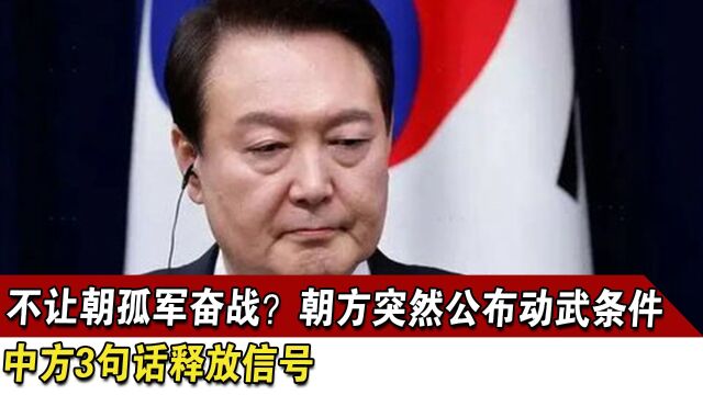 不让朝孤军奋战?朝方突然公布动武条件,中方3句话释放信号