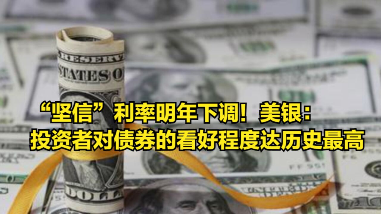 “坚信”利率明年下调!美银:投资者对债券的看好程度达历史最高