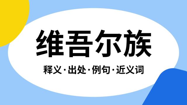 “维吾尔族”是什么意思?