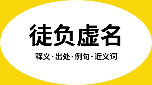 “徒负虚名”是什么意思?