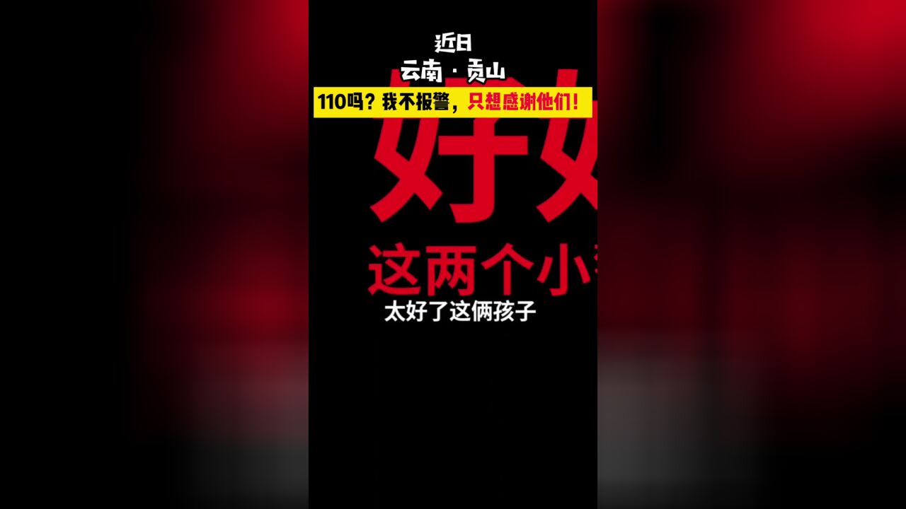 110吗?我不报警,只想感谢他们!