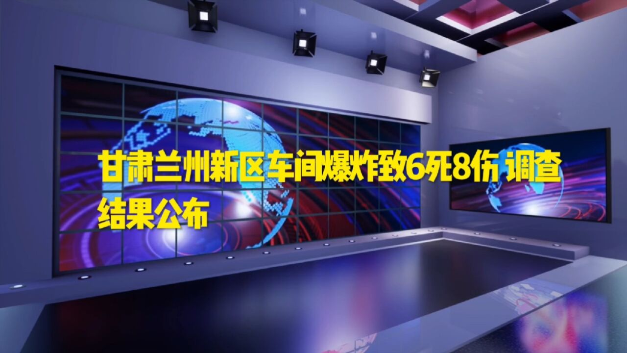 甘肃公布兰州新区某车间爆炸致6人遇难8人受伤调查处理结果,刑事处理8责任人