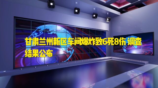 甘肃公布兰州新区某车间爆炸致6人遇难8人受伤调查处理结果,刑事处理8责任人