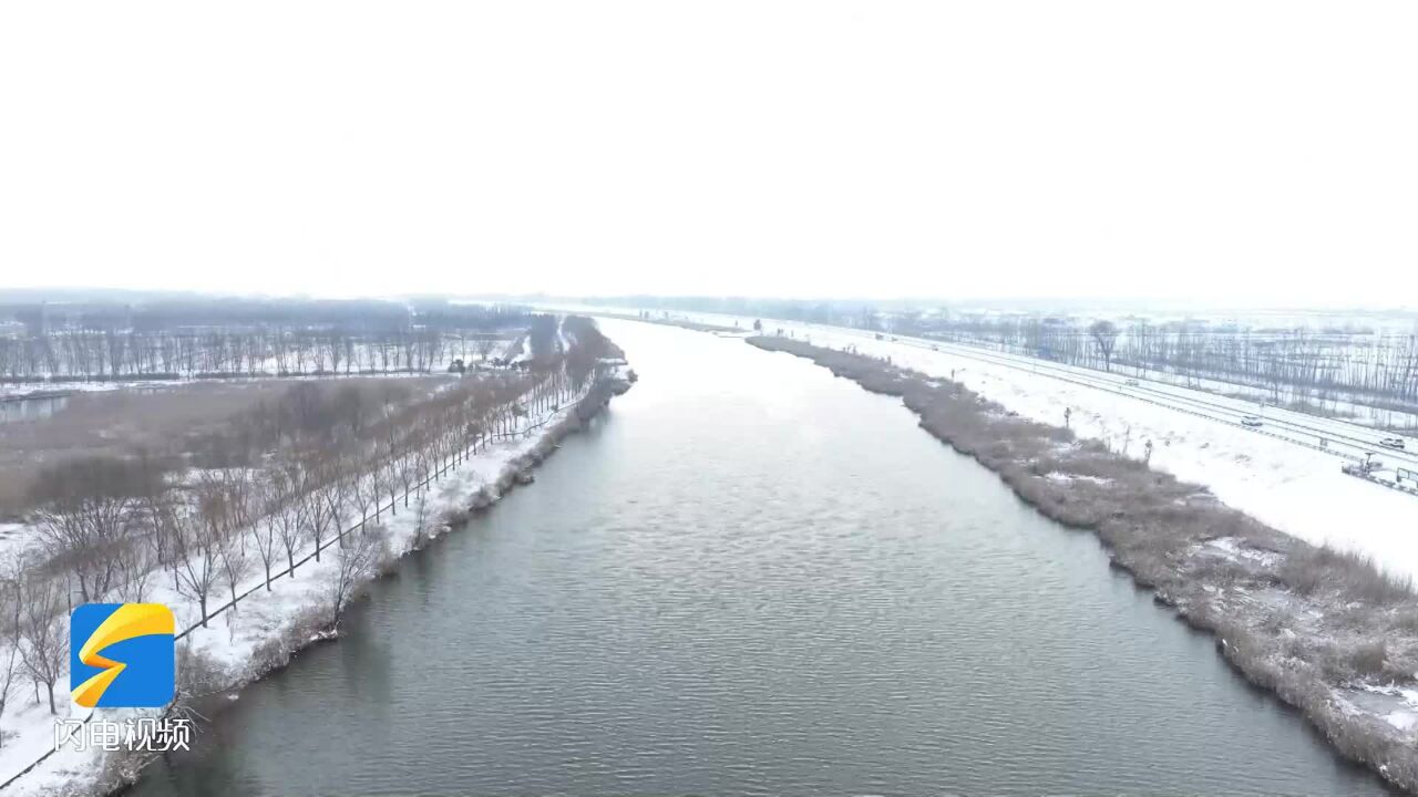 鱼台:春雪润湿地 美景如诗如画