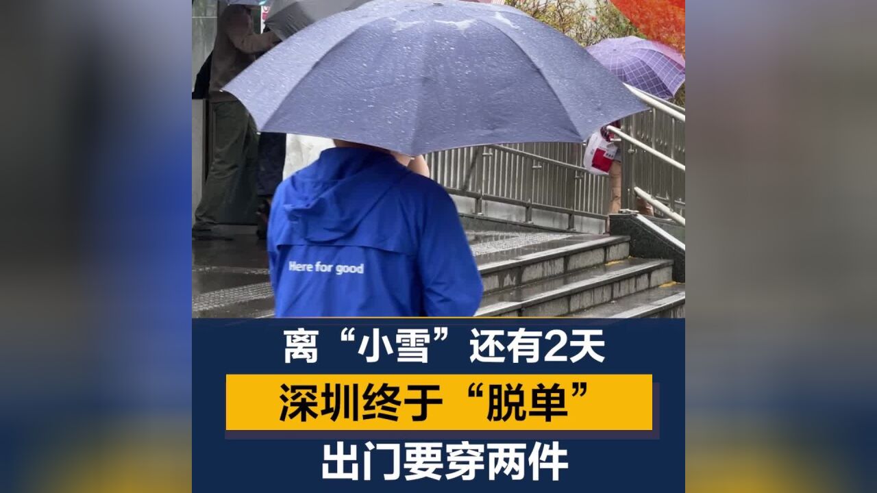 离“小雪”还有2天,深圳终于“脱单” !出门要穿两件