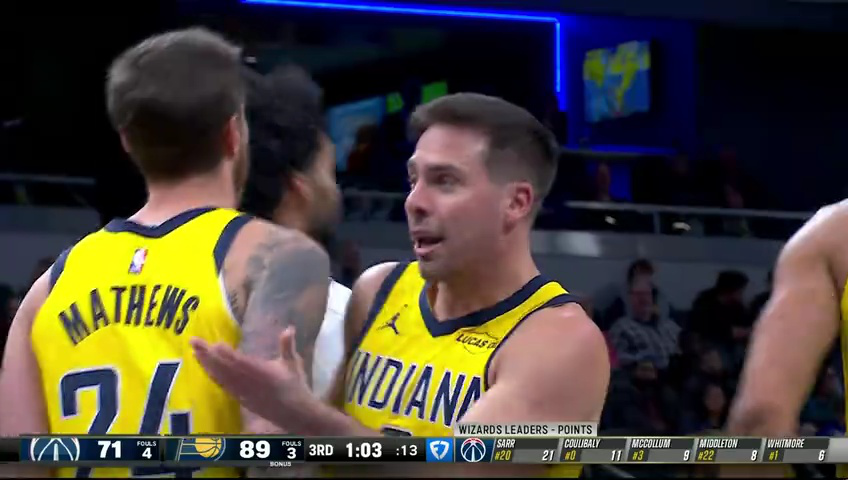 奇才vs步行者第3节中文解说回放