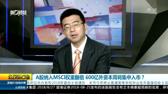 A股纳入MSCI权重翻倍 600亿外资本周将集中入市?