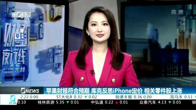 苹果财报符合预期 库克反思iPhone定价 相关零件股上涨