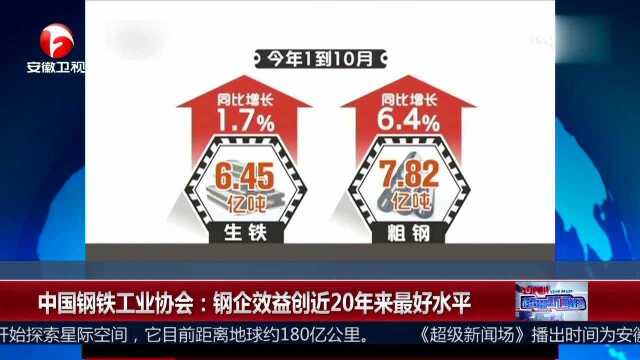 中国钢铁工业协会 钢企效益创近20年来最好水平