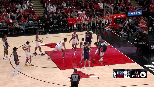 NBA季前赛：鹈鹕vs公牛第4节中文解说回放