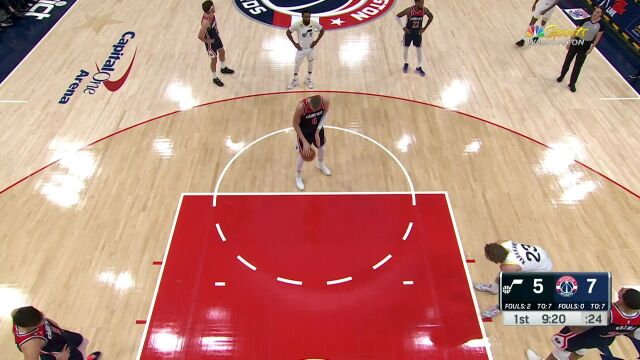 NBA常规赛：爵士vs奇才第1节 中文解说回放