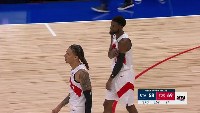 NBA季前赛：爵士vs猛龙第3节中文解说回放