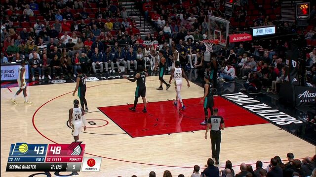 步行者vs开拓者第2节中文解说回放