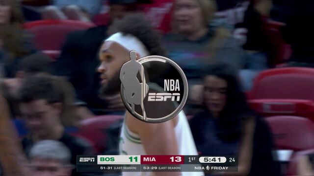 NBA常规赛：凯尔特人vs热火第1节中文解说回放
