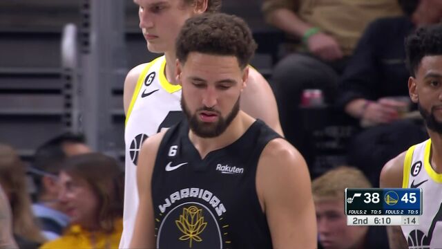 NBA常规赛：爵士vs勇士第2节英文原声回放