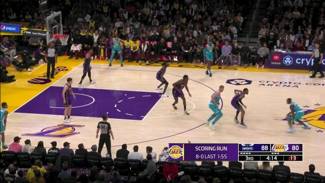 黄蜂vs湖人第3节英文原声回放