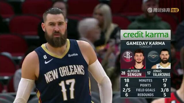  NBA常规赛：鹈鹕vs火箭第3节英文解说回放