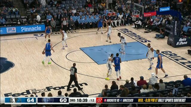 NBA常规赛：独行侠vs灰熊英文原声全场回放