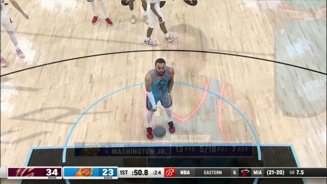 NBA常规赛：骑士vs太阳第1节英文原声回放