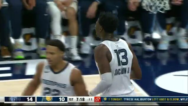 NBA常规赛：灰熊vs步行者第1节英文原声回放