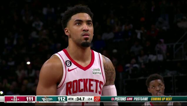 NBA常规赛：火箭vs活塞第4节 英文解说回放