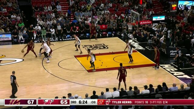 NBA常规赛：骑士vs热火第3节中文解说回放