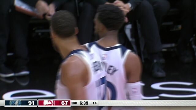 NBA常规赛：森林狼vs老鹰第3节中文解说回放