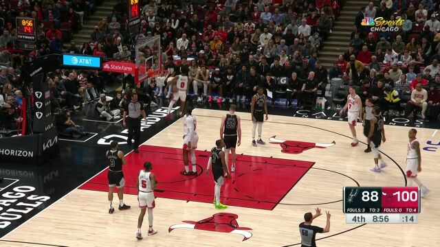 NBA常规赛：马刺vs公牛第4节中文解说回放