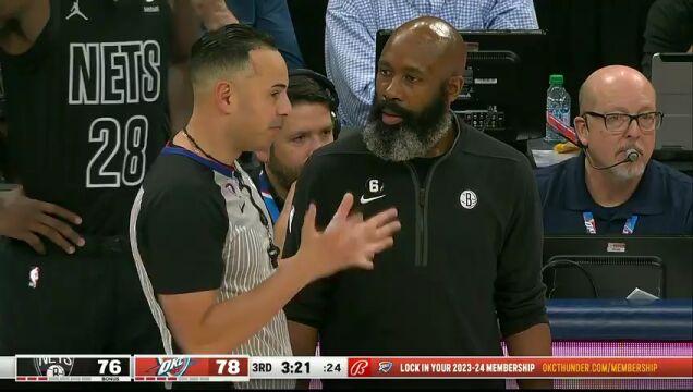 NBA常规赛：篮网vs雷霆第3节英文原声回放